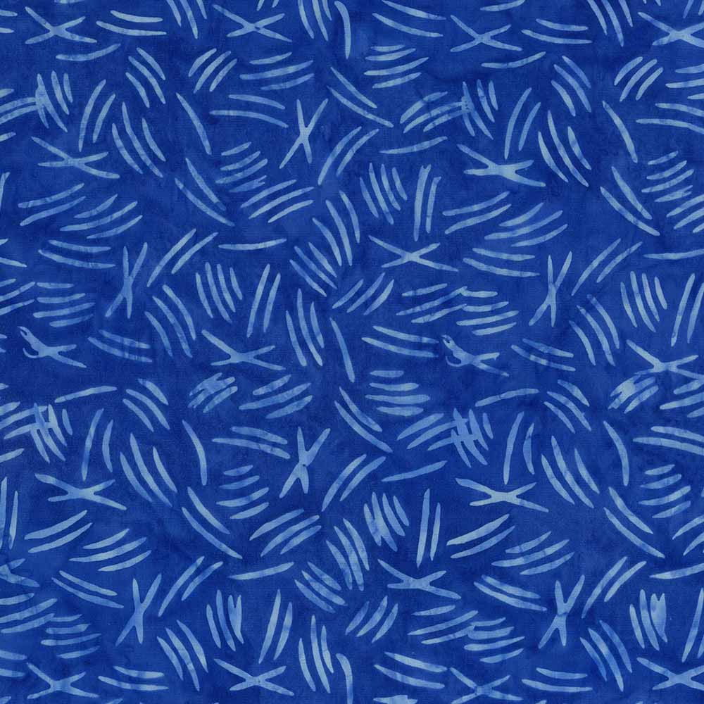 Expressions Batiks Quilt Fabrics - Tjaps Art Deco in Aegean Sea Blue -  BTPT1192