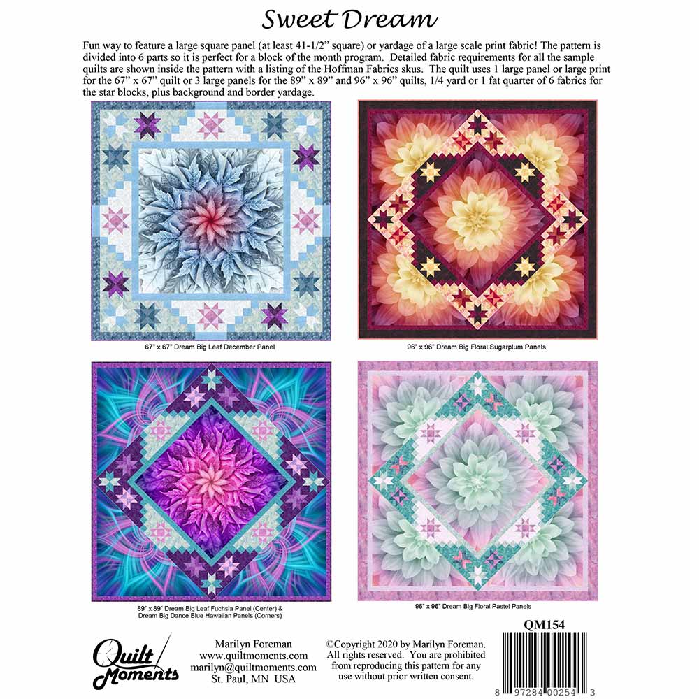 A Sweet Dreams Pastel Digital Panel Large Quilt Kit Hoffman