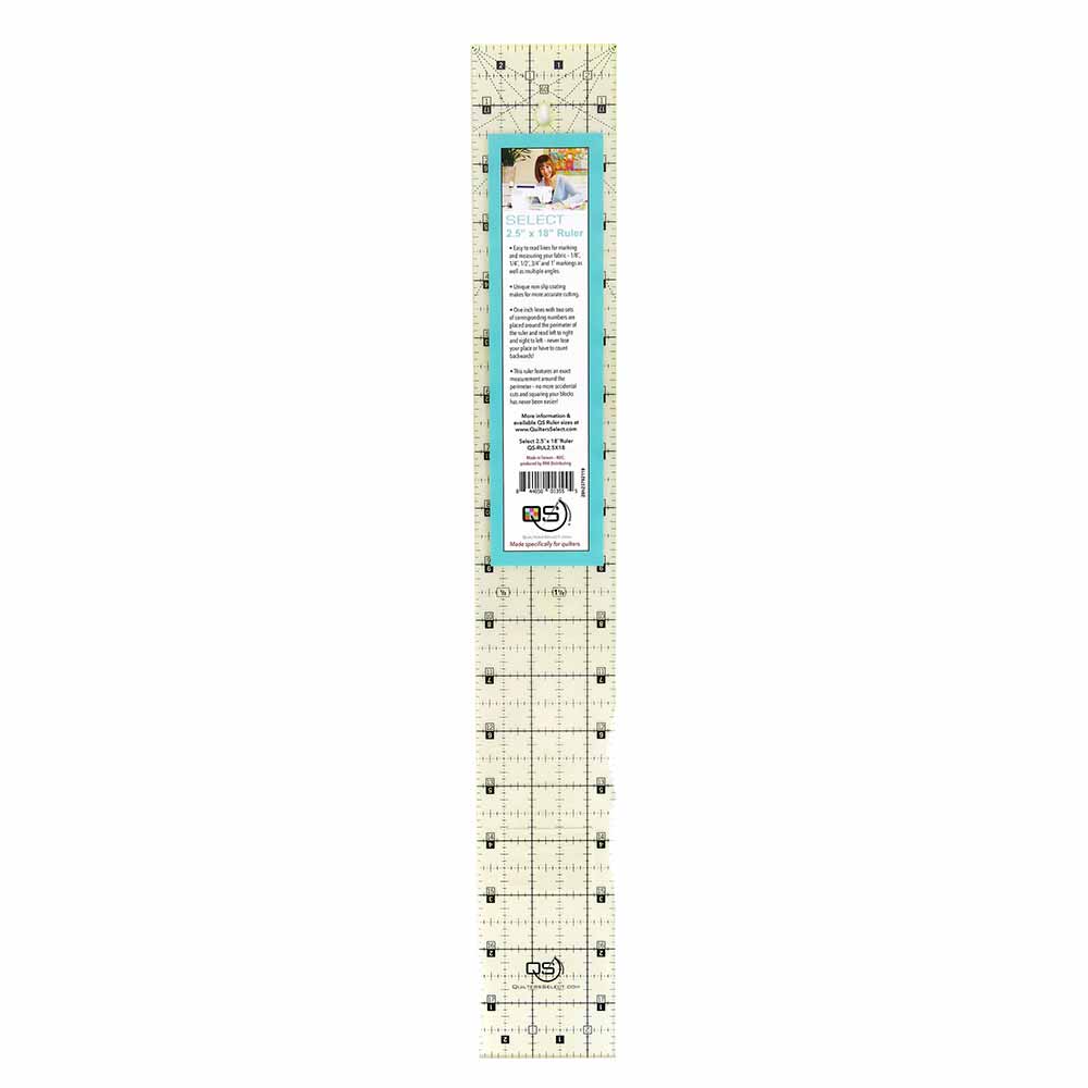 Cutting Ruler, QUILTER'S SELECT 2 1/2 x 12 ( Non-Slip Coating)