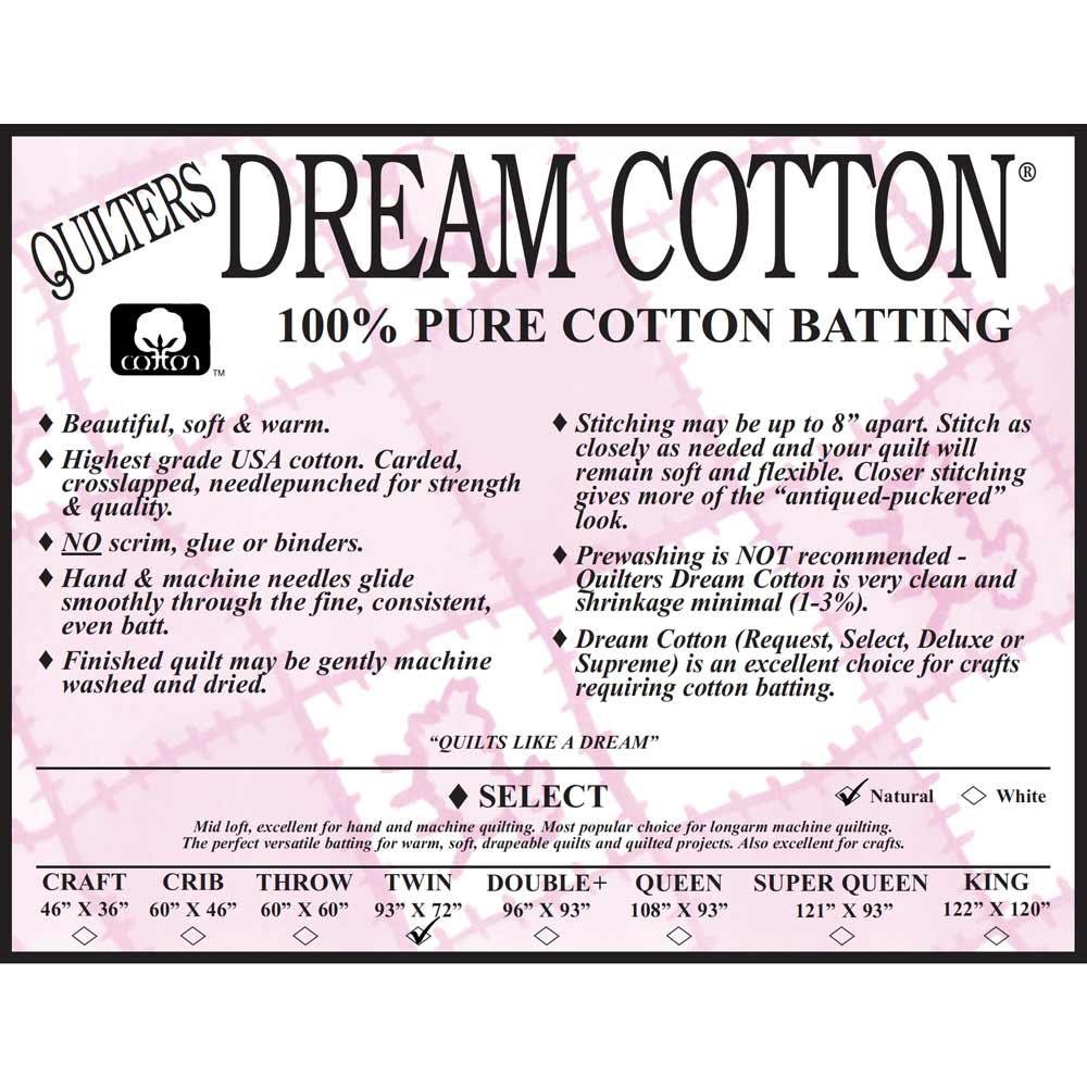 Quilter's Dream Batting Select Twin Cotton (White)