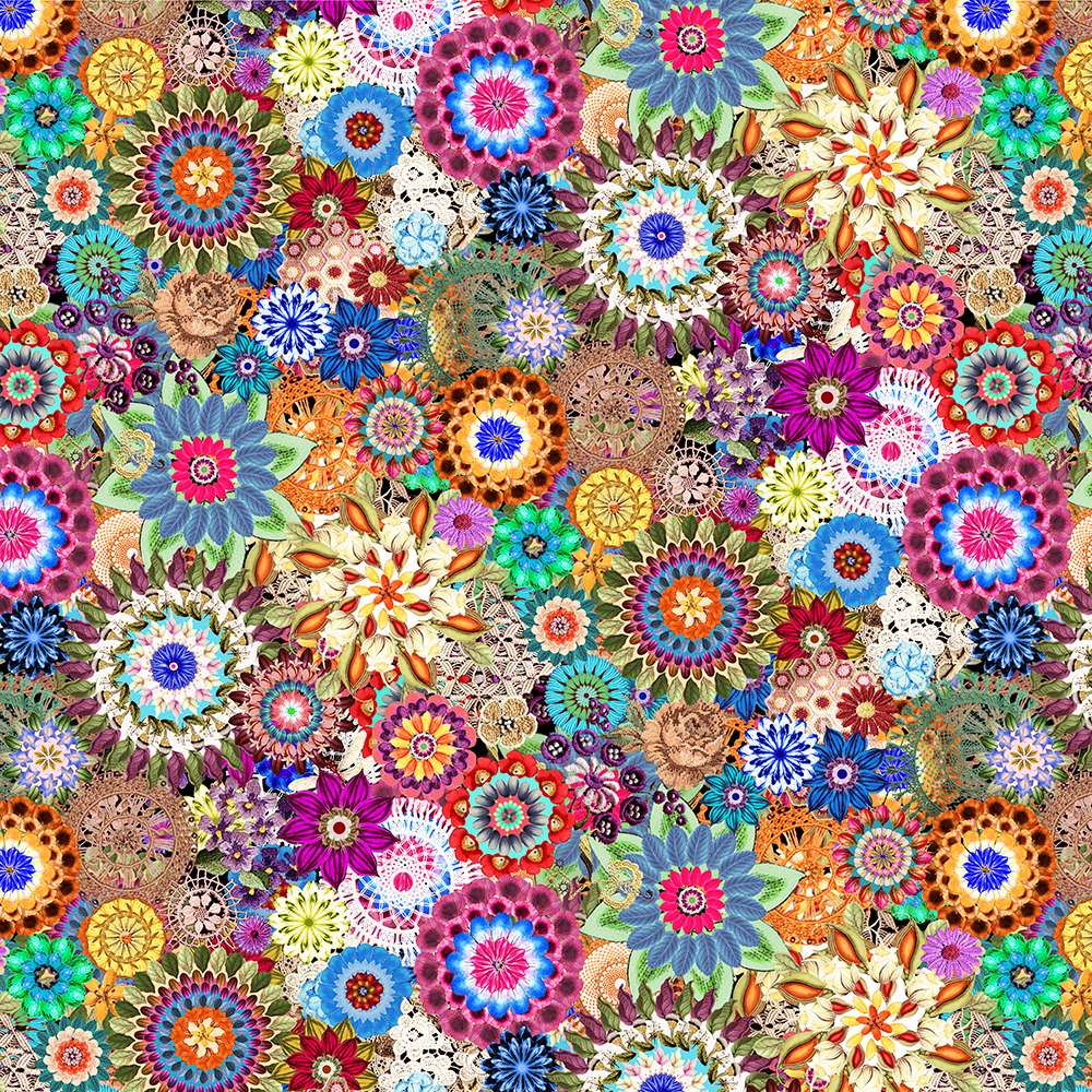 Colorful Floral Crochet Top - Cider