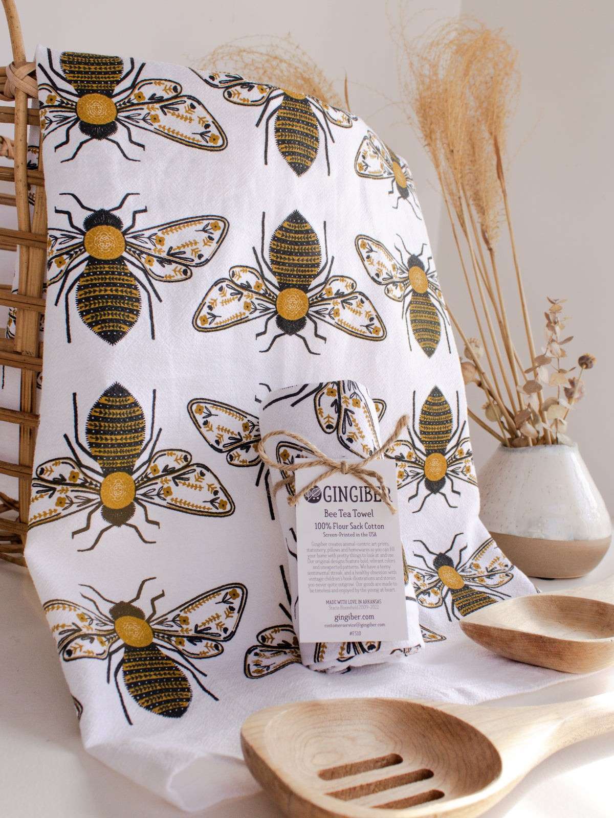 Honey Bee Tea Towel, Kitchen Towel 